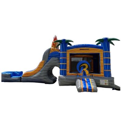 Spedizioni marittime PVC Palm Tree Bouncy Castle Slide Combo Inflatabile Bounce House con Slide