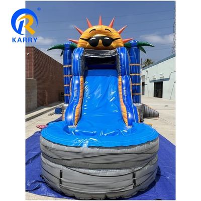 Spedizioni marittime PVC Palm Tree Bouncy Castle Slide Combo Inflatabile Bounce House con Slide