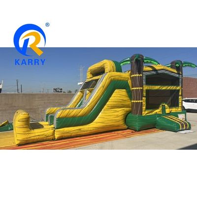 Personalizzabile Big Palm Tree Bouncy Castle Slide Combo con Air Pool e Blower incluso