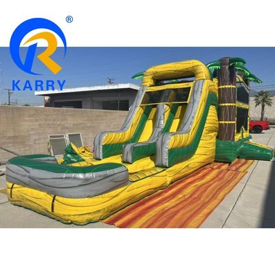 Personalizzabile Big Palm Tree Bouncy Castle Slide Combo con Air Pool e Blower incluso