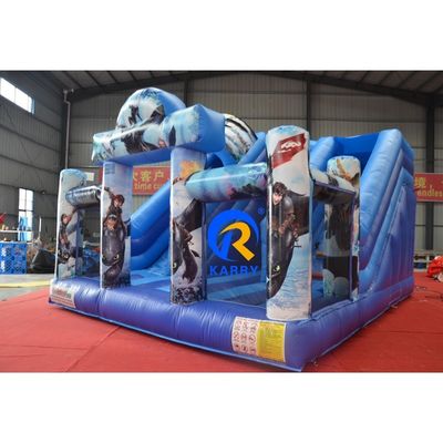 Slide commerciale gonfiabile a doppia corsia con blower dragon bouncer e slide combo