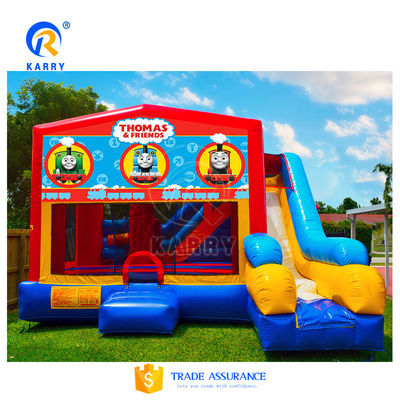 Tre scivoli di giraffa Combinazione con ostacolo Air Bounce House Commerciale gonfiabile