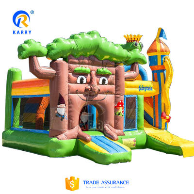 Tre scivoli di giraffa Combinazione con ostacolo Air Bounce House Commerciale gonfiabile