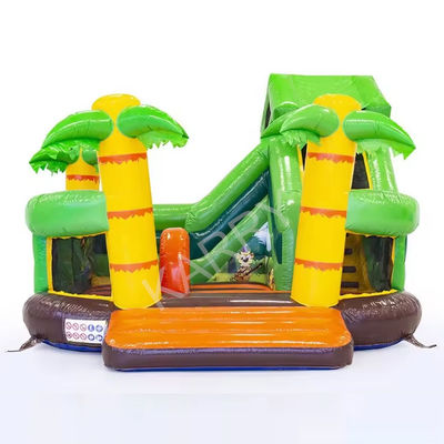 Gioco interattivo per bambini stile hawaiano Palm Tree Bouncy Jumping House con water slide