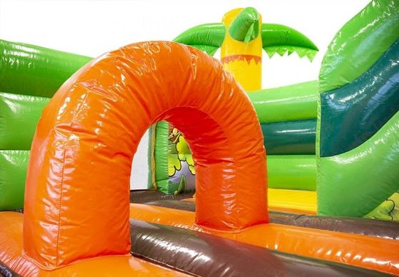 Gioco interattivo per bambini stile hawaiano Palm Tree Bouncy Jumping House con water slide