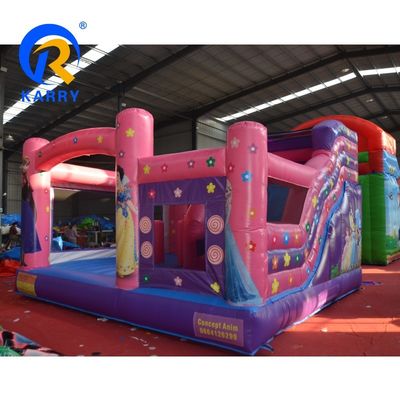Tematica di circo Inflatabile castello a rimbalzo Combo di scivolo per saltare divertimento Capacità massima 100-500 kg