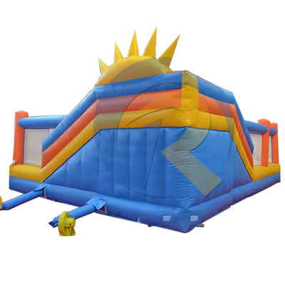 Combo di scivoli portatili in PVC con percorso di ostacoli e muro gonfiabile