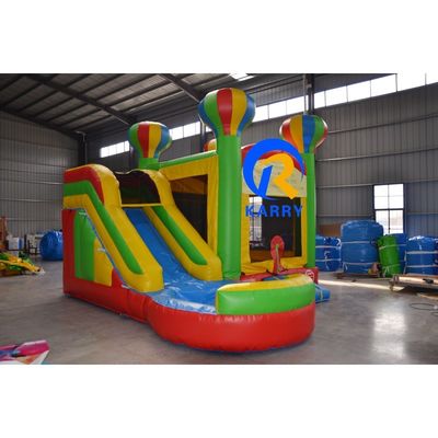 PORTABLE 5 in 1 Pallone arcobaleno Castello gonfiabile con scivolo e trampolino