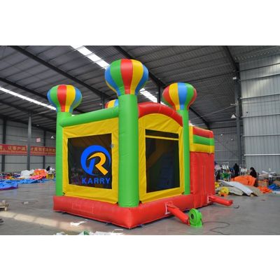 PORTABLE 5 in 1 Pallone arcobaleno Castello gonfiabile con scivolo e trampolino
