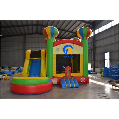 PORTABLE 5 in 1 Pallone arcobaleno Castello gonfiabile con scivolo e trampolino