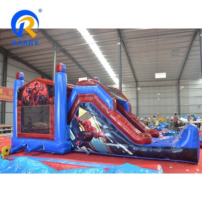 Unisex Spiderman Water Inflatable Bouncer Slide Combo con opzione Wet/Dry