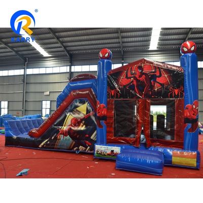 Unisex Spiderman Water Inflatable Bouncer Slide Combo con opzione Wet/Dry