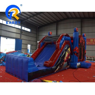 Unisex Spiderman Water Inflatable Bouncer Slide Combo con opzione Wet/Dry