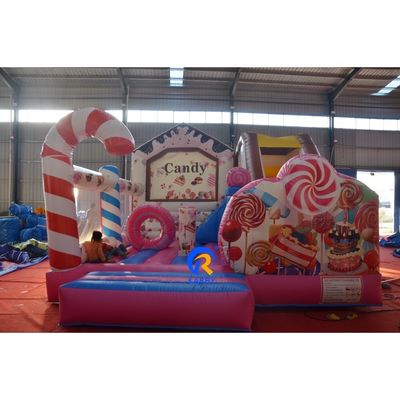 Bambini Parco giochi all'aria aperta PVC gonfiabile Casa dolciera Casa rimbalzo Combo scivolo d'acqua