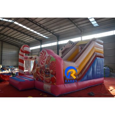 Bambini Parco giochi all'aria aperta PVC gonfiabile Casa dolciera Casa rimbalzo Combo scivolo d'acqua