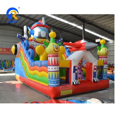 Unisex Commercial Inflatable Robot Castle Slide Combo con Small Rocket Gate Jumper