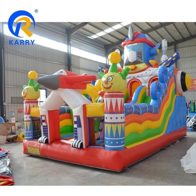 Unisex Commercial Inflatable Robot Castle Slide Combo con Small Rocket Gate Jumper