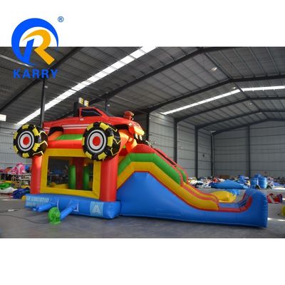 Gioco per bambini all'interno e all'esterno divertimento auto commerciale castello gonfiabile combo con scivolo