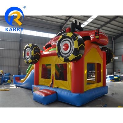 Gioco per bambini all'interno e all'esterno divertimento auto commerciale castello gonfiabile combo con scivolo