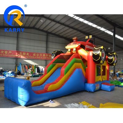 Gioco per bambini all'interno e all'esterno divertimento auto commerciale castello gonfiabile combo con scivolo