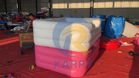 EN71/CE Certificato castello a rimbalzo gonfiabile commerciale bianco con piscina a sfera e scivolo