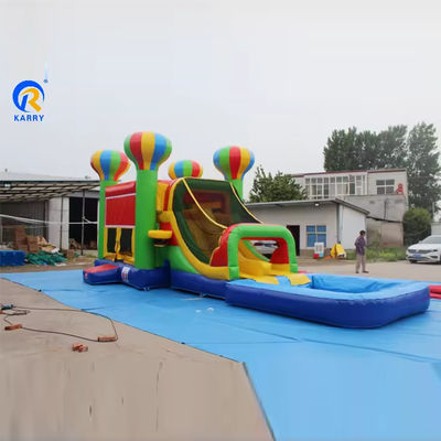 Set di scivoli a castello gonfiabile con pennarella in PVC per bambini con palloncini colorati e casa rimbalzata