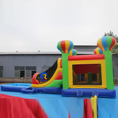 Set di scivoli a castello gonfiabile con pennarella in PVC per bambini con palloncini colorati e casa rimbalzata