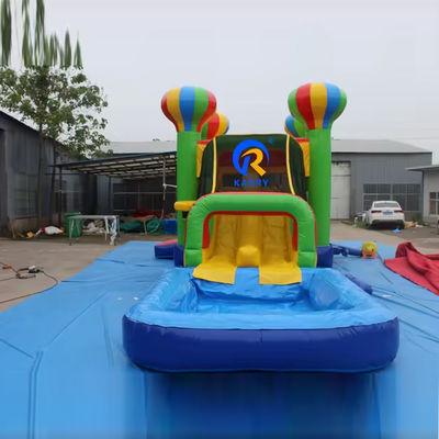 Set di scivoli a castello gonfiabile con pennarella in PVC per bambini con palloncini colorati e casa rimbalzata
