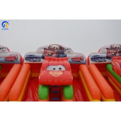 Adult Bouncy Double Slide Inflatabile Water Slide Pool Cars per il divertimento all'aria aperta