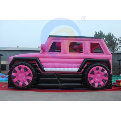 Jeep rosa gonfiabile castello scivolo combinazione bouncer SUV castello salto con soffiatore