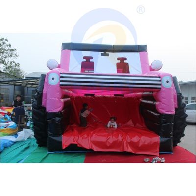 Jeep rosa gonfiabile castello scivolo combinazione bouncer SUV castello salto con soffiatore