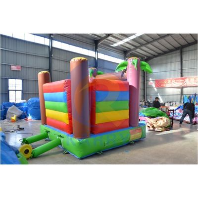 Cartone animato Piccola scimmia Mini castello gonfiabile combinazione di scivoli per giochi al chiuso