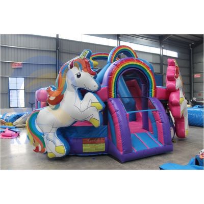 Norme CE doppio unicorno castello gonfiabile casa di rimbalzo per bambini parco giochi all' aperto