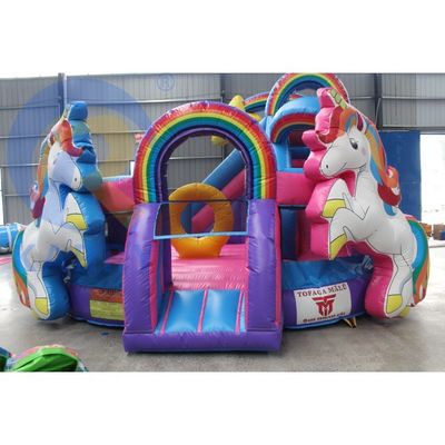 Norme CE doppio unicorno castello gonfiabile casa di rimbalzo per bambini parco giochi all' aperto