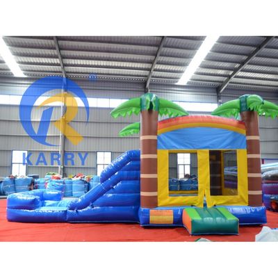Casa gonfiabile unisex con scivolo 2024 Combinazione di trampolino a palma
