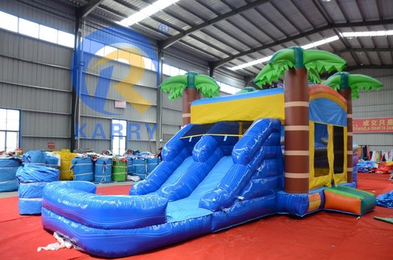 Casa gonfiabile unisex con scivolo 2024 Combinazione di trampolino a palma