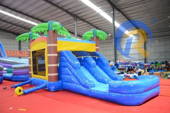 Casa gonfiabile unisex con scivolo 2024 Combinazione di trampolino a palma