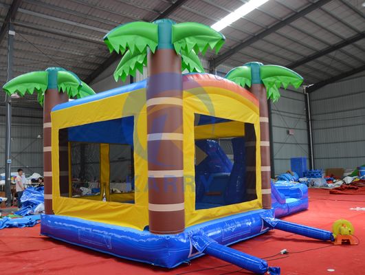 Casa gonfiabile unisex con scivolo 2024 Combinazione di trampolino a palma