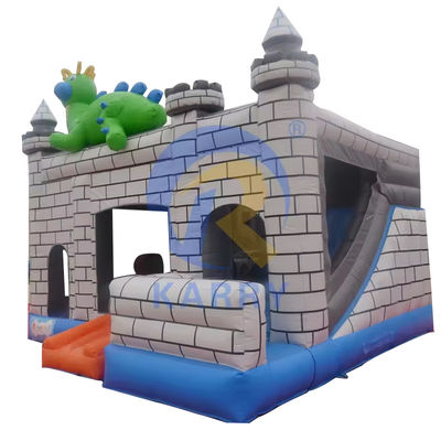 Dino Commercial Bouncy Inflatable Castle con kit di riparazione di scivoli e accessori
