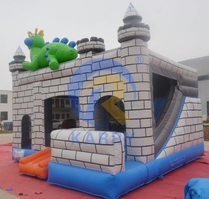 Dino Commercial Bouncy Inflatable Castle con kit di riparazione di scivoli e accessori