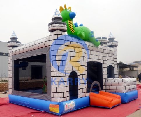 Dino Commercial Bouncy Inflatable Castle con kit di riparazione di scivoli e accessori