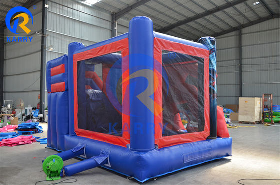 Casa di rimbalzo commerciale gonfiabile Spiderman con diapositiva in materiale PVC certificato EN14960