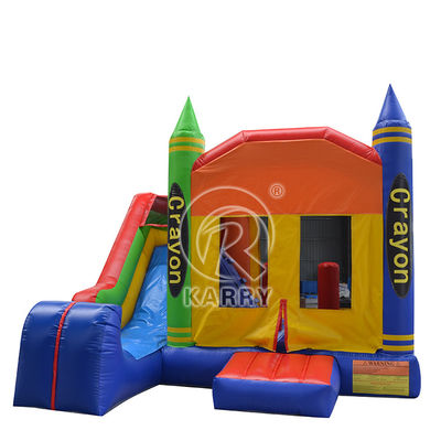 Parco giochi all'aria aperta divertimento castello gonfiabile colorato e casa rimbalzo combo con scivolo