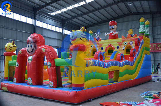 Colore personalizzato Commercial Grade Outdoor Inflatabile Mario Theme Bouncer Slide Combo