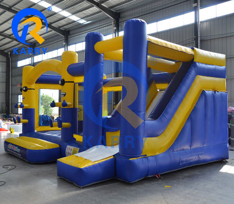 PORTABLE Outdoor Commercial Bouncy Inflatable Slide Bounce House con il logo del cliente