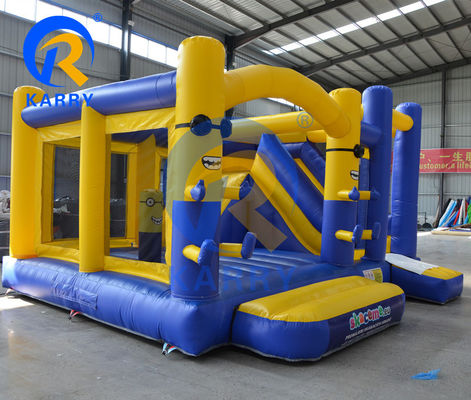 PORTABLE Outdoor Commercial Bouncy Inflatable Slide Bounce House con il logo del cliente