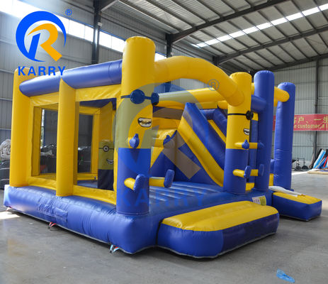 PORTABLE Outdoor Commercial Bouncy Inflatable Slide Bounce House con il logo del cliente