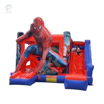 Unisex PVC gonfiabile Commerciale Spiderman Bounce House con slide blower incluso