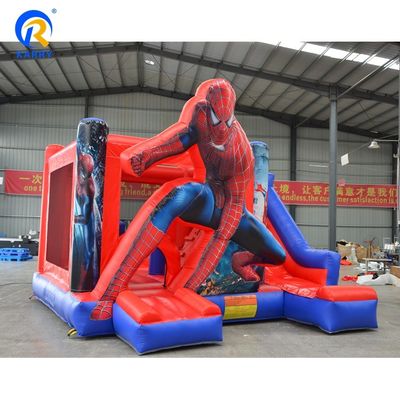Unisex PVC gonfiabile Commerciale Spiderman Bounce House con slide blower incluso