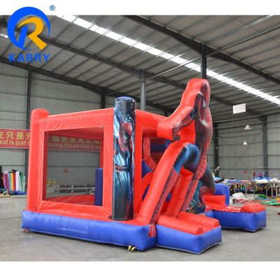 Unisex PVC gonfiabile Commerciale Spiderman Bounce House con slide blower incluso